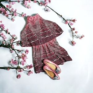 Snakeskin Ruby Reptile Romper USA High Neck EUC Tyche Size Medium